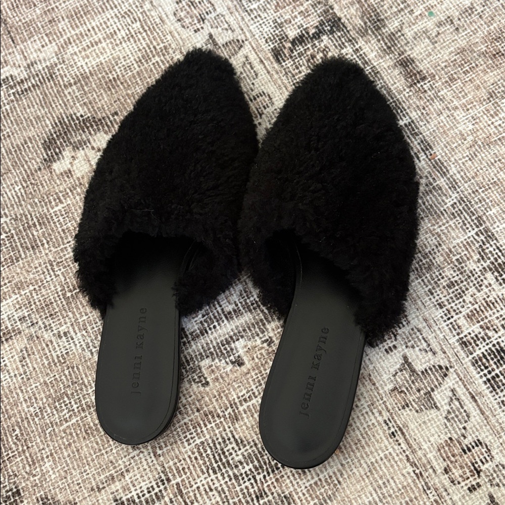 Jenni Kayne Charcoal Shearling Slippers